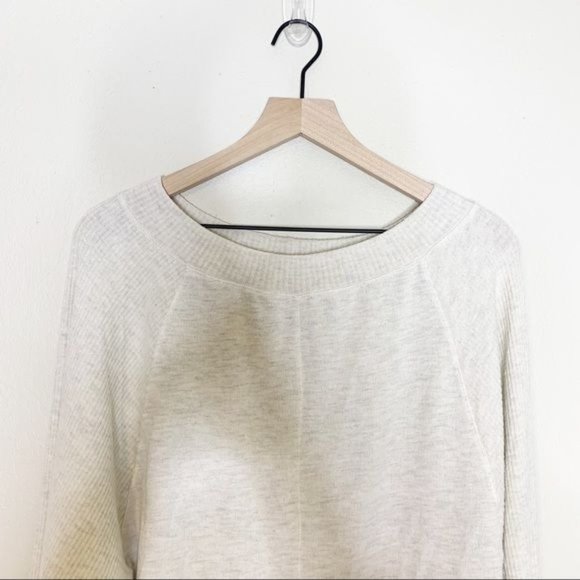 NWT Treasure & Bond Oatmeal Ribbed Long Raglan Sleeve Boat Neck Top Small - Picture 5 of 12